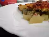 Ricetta Sformato di patate piselli e carciofi con mortadella in crosta