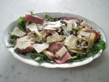 Ricetta Carpaccio con il golfetta (con rucola, funghi, parmigiano a scaglie)