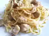 Ricetta Carbonara di tonno con crumble di pane tostato