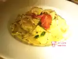 Ricetta Maltagliati con pesto di carciofi, rana pescatrice e vongole