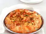 Ricetta Torta salata con porri, arancia e gamberi