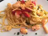 Ricetta Linguine, gamberetti, zucchine e pomodorini pachino