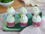 Ricetta Bicchierini di barbabietola e mousse di rucola