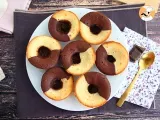 Muffin bicolore con cuore fondente al cioccolato