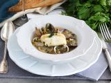 Ricetta Filetto di merluzzo con vongole e piselli