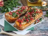 Ricetta Zucca ripiena con insalata di quinoa e melograno - ricetta vegana