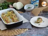 Ricetta Involtini di zucchine al forno con prosciutto cotto e scamorza