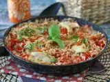 Ricetta One pot con pollo, riso al pomodoro e peperoni