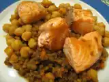 Ricetta Salmone con ceci e lenticchie