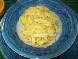 Ricetta Tagliolini allo zafferano con pesto di pistacchi ed arancia