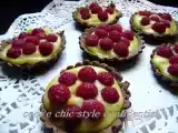 Ricetta Tortine di frolla al cacao, crema pasticcera e lamponi