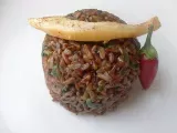 Ricetta Cupola di riso rosso selvatico con cicorie selvatiche e nastri di seppie