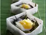 Ricetta L'origami applicato al boccone: ovetti di quaglia con agretti