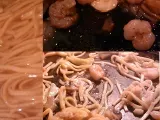 Ricetta Noodles artigianali con gamberi, funghi e noci cashew