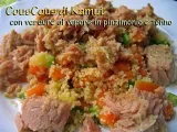 Ricetta Couscous di kamut con verdure al vapore in pinzimonio e tonno