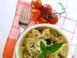 Ricetta Farfalle con zucchine croccanti alla menta, pachino e ricotta