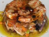 Ricetta Aspic di gamberi argentini e insalata di calamari.