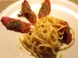 Ricetta Spaghetti con pomodori san marzano gratinati.