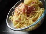Ricetta Rivisitazione in cucina : spaghetti alla carbonara con marsala e noce moscata