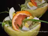 Ricetta Un antipasto per la vigilia. insalata croccante nei cedri.