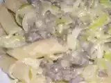 Ricetta Penne con salsiccia e porri