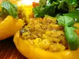 Ricetta Cucina al microonde: peperoni ripieni di riso speziato