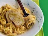 Ricetta Tagliatelle in salsa di topinambur e pistacchi