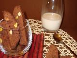 Ricetta Cantucci al cacao con pistacchi, mandorle e cioccolato bianco