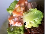 Ricetta Sformatini di riso thai rosso con salmone e broccolo romanesco su crema di topinambur