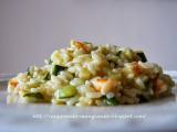 Ricetta Risotto con gamberi, porro e zucchine