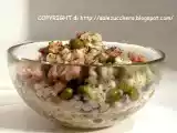 Ricetta Orzo tiepido, tonno, piselli e polvere di menta