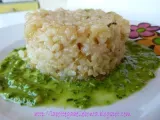 Ricetta Timballini di riso selvatico e castelmagno su pesto di spinaci