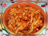 Ricetta Caserecce al sugo di pancetta, salsiccia e borlotti