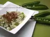 Ricetta Cerealotto con agretti, piselli e pancetta croccante