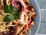 Ricetta Spaghetti al polpo e peperoni