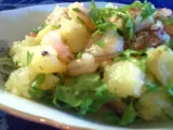 Ricetta Insalata di gamberetti, polpo, patate e rucola