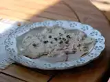 Ricetta Vitel tonnè allo yogurt con contorno di patate viola