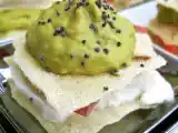 Ricetta 1 - millefoglie di pane carasau con mousse di piselli e zucchine e mozzarella di bufala