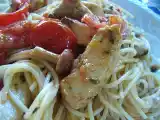 Ricetta Spaghettini con pesce spada e funghi