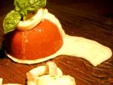 Ricetta Gelatina di gazpacho con salsa di burrata e calamari al limone