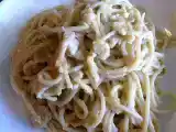 Ricetta Spaghetti integrali con storione affumicato in salsa alla verza