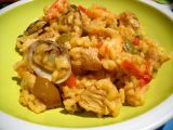 Ricetta Paella risottata o risotto paellato fusion.