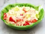 Ricetta Insalata di riso basmati con polpa di granchio mele e peperone (e pompelmo rosa)