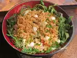 Ricetta Riso freddo con pesto rosso, mozzarelline e rucola e au revoir a settembre