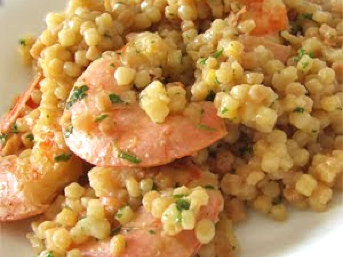 Fregola con gamberetti 2 ricette Petitchef