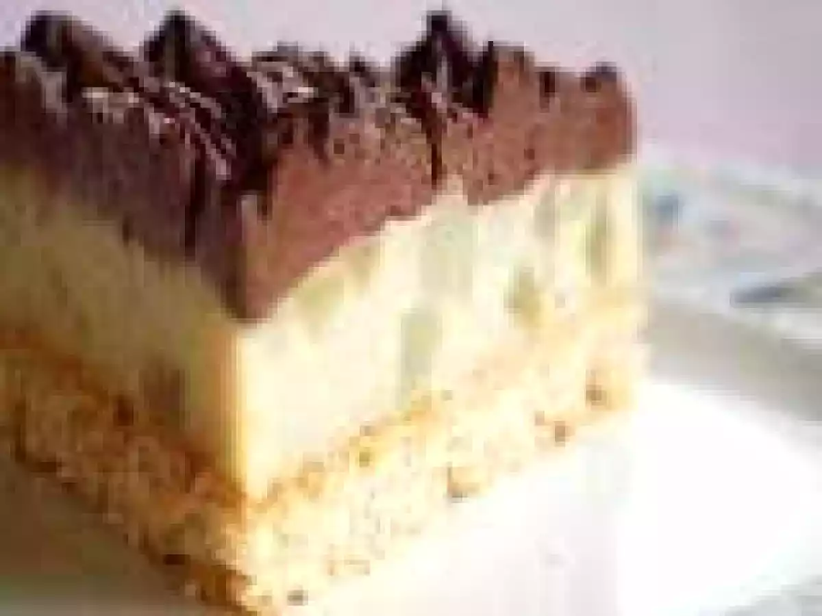 Torta con Crema alle Pere e Mousse al Cioccolato