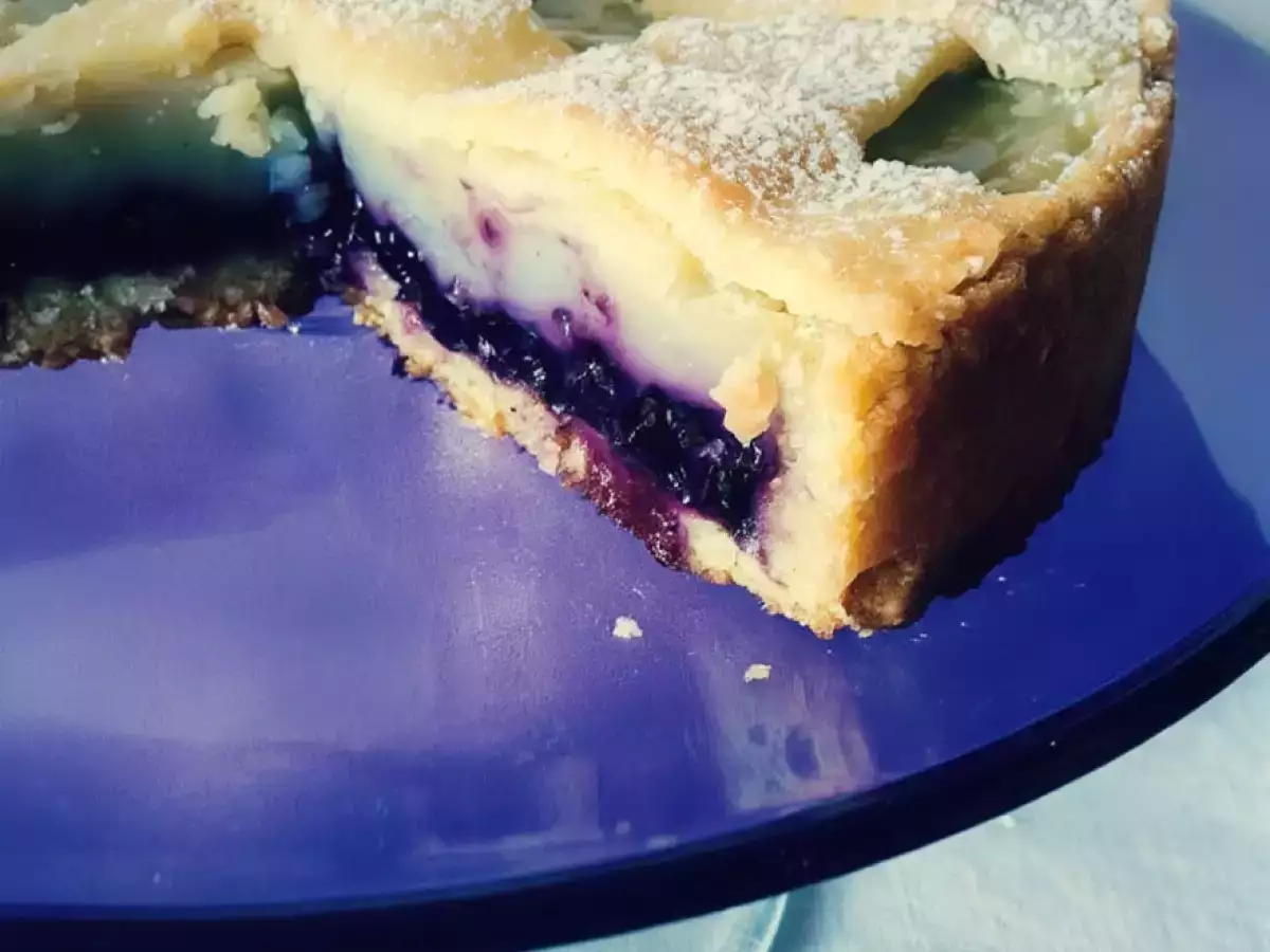 Ricetta Crostata vegana alla crema e mirtilli