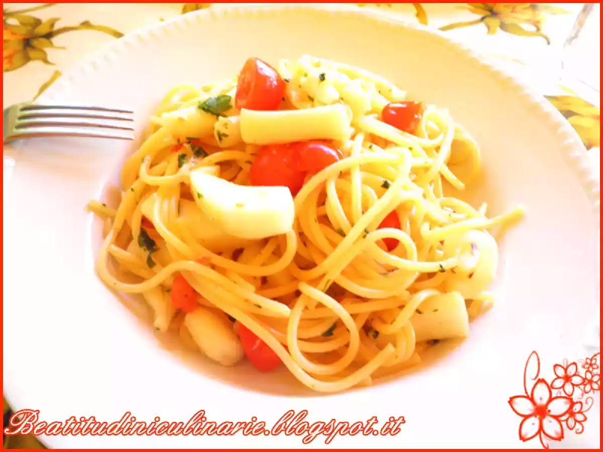 Ricetta Spaghetti con seppie e pomodorini