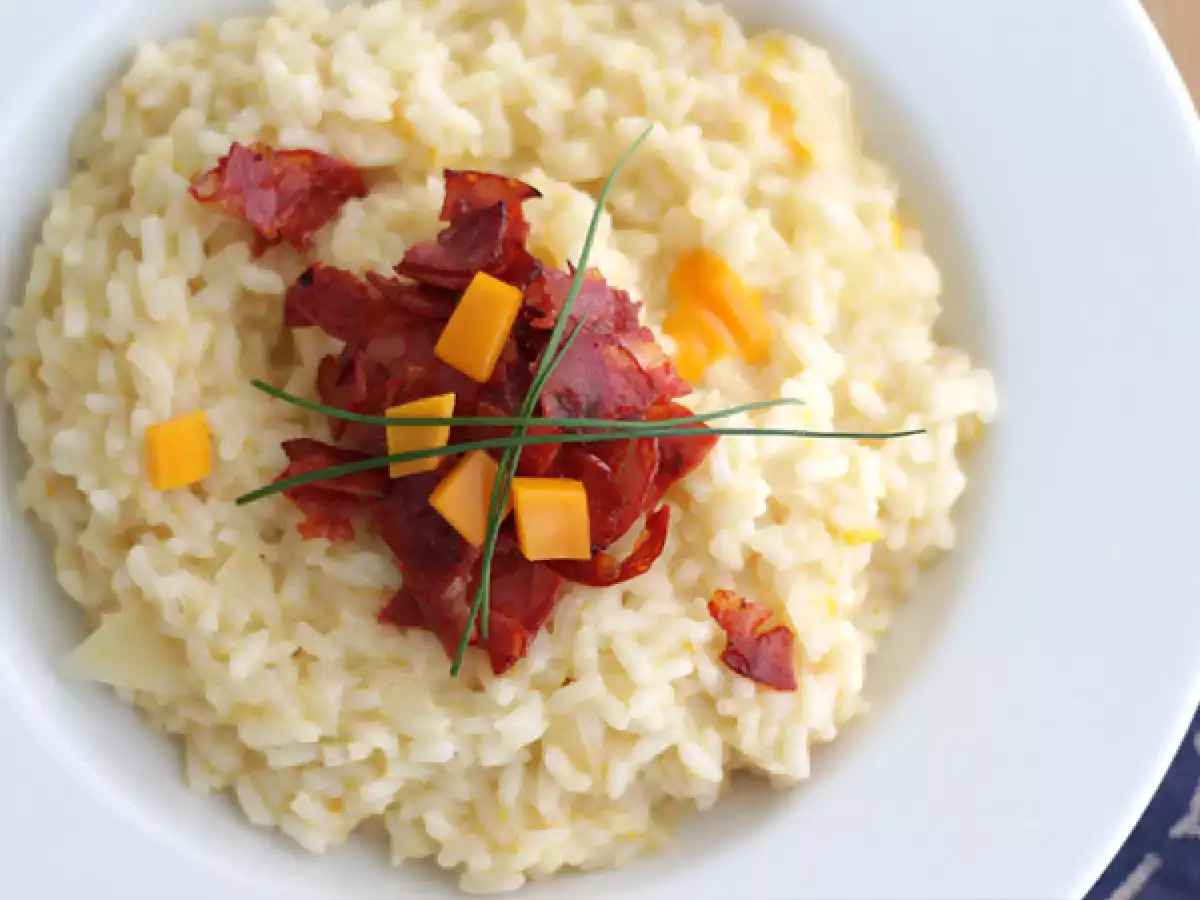Ricetta Risotto con formaggio e chorizo