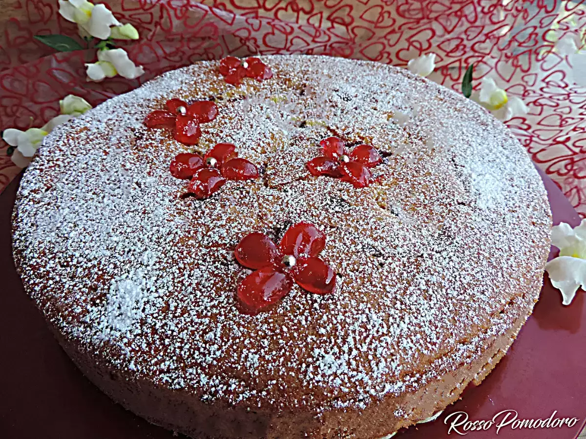 Ricetta Torta nua con yogurt e confettura di ciliegie
